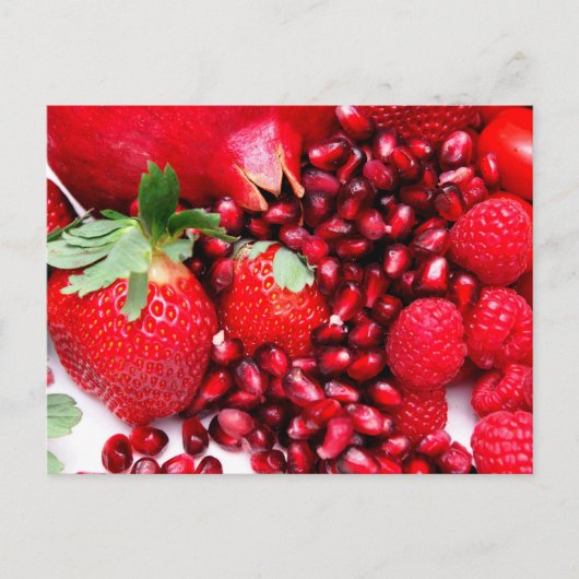 Carte Postale Fraises De Grenade Et Framboises (Devant)