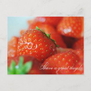 Carte Postale Fraises en été avec effet bokeh