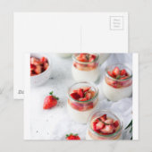 Carte Postale fraises et crème (Devant / Derrière)