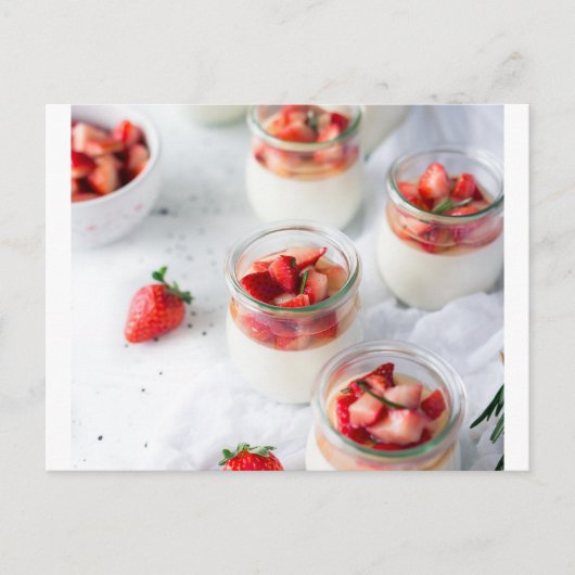 Carte Postale fraises et crème (Devant)