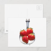 Carte Postale Fraises et crème (Devant / Derrière)