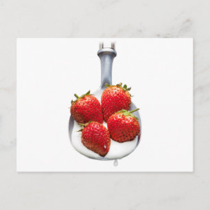 Carte Postale Fraises et crème