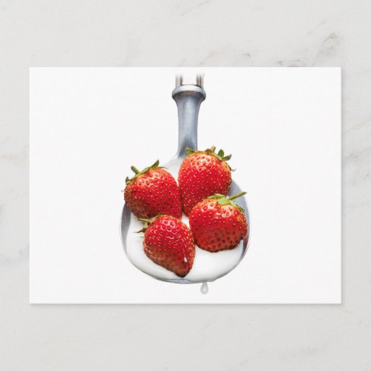 Carte Postale Fraises et crème (Devant)
