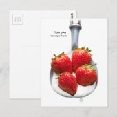 Carte Postale Fraises et crème (Devant / Derrière)