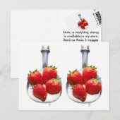 Carte Postale Fraises et crème. (Devant / Derrière)