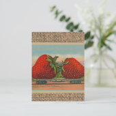 Carte Postale Fraises Giant Fruit Antique Fruit Amusant (Debout devant)