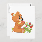 Carte Postale fraises mignonnes (Devant / Derrière)