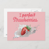 Carte Postale Fraises "Parfait" Citation Drôle (Devant / Derrière)