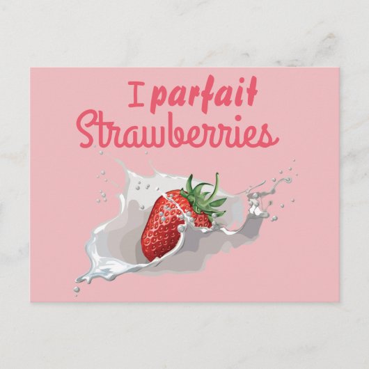 Carte Postale Fraises "Parfait" Citation Drôle (Devant)
