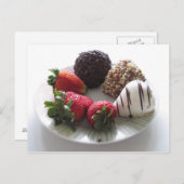 Carte Postale Fraises recouvertes de chocolat (Devant / Derrière)