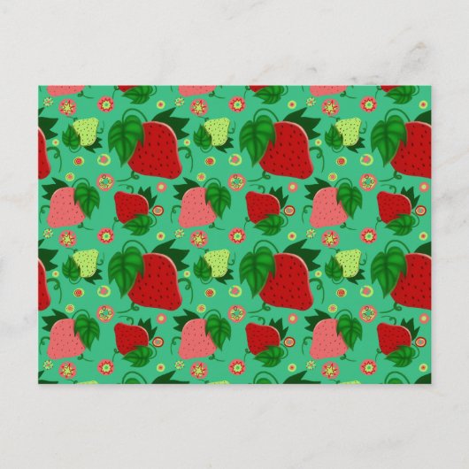 Carte Postale Fraises rose rouge (Devant)