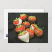 Carte Postale Fraises trempées au chocolat (Devant / Derrière)