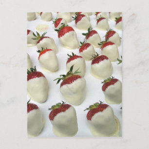 Carte Postale Fraises trempées dans le chocolat blanc