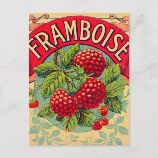 Carte Postale Framboise français vintage (framboise) (Devant)