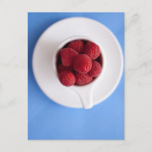 Carte Postale framboises blanches et bleues