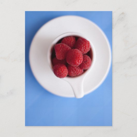 Carte Postale framboises blanches et bleues (Devant)
