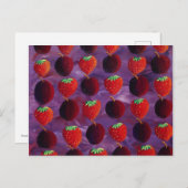 Carte Postale Framboises et prunes (Devant / Derrière)