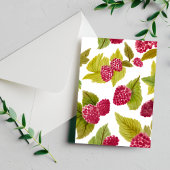 Carte Postale Framboises rouges Aquarelle Fruit peint