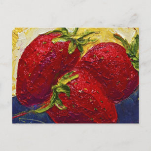 Carte Postale Framboises rouges Peinture de fruits