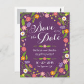 Carte Postale Frame Florale en fleurs Mariage rustique du jardin (Devant / Derrière)