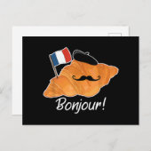 Carte Postale Français Croissant Lover France Drapeau Francophil (Devant / Derrière)