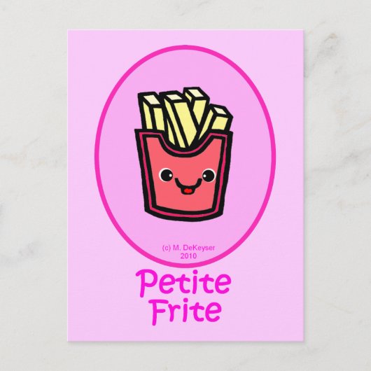 Carte Postale Français - Petite frite rose - Fries françaises (Devant)