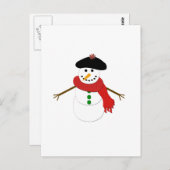 Carte Postale Français Snowman (Devant / Derrière)