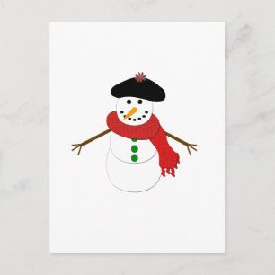 Carte Postale Français Snowman