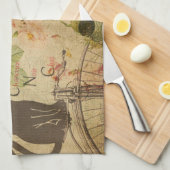 Carte postale française Serviette de cuisine (Quart Plié)