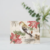 Carte postale française vintage moderne d'oiseau (Debout devant)