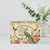 Carte postale française vintage Peacock (Debout devant)