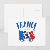 Carte Postale France Dabbing Soccer Ball Flag 2 stars (Devant / Derrière)