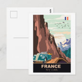 Carte Postale France en voiture (Devant / Derrière)