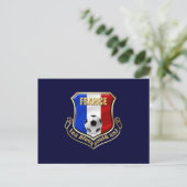 Carte Postale France les Bleus Logo Bouclier Emblem (Debout devant)