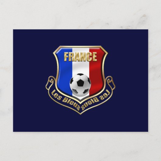 Carte Postale France les Bleus Logo Bouclier Emblem (Devant)