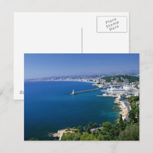 Carte Postale France, Nice, vue aérienne du port (Devant / Derrière)