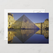Carte Postale FRANCE, Réflexion de Paris, Pyramide. Le Louvre (Devant / Derrière)