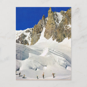 Carte Postale France, Sking dans les Alpes françaises