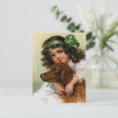 Carte Postale Frances Brundage : Fille avec chien (Debout devant)