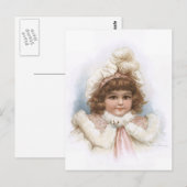 Carte Postale Frances Brundage - Petite fille avec collier de fo (Devant / Derrière)