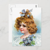 Carte Postale Frances Brundage - Portrait d'une Fille Fleurie (Devant / Derrière)