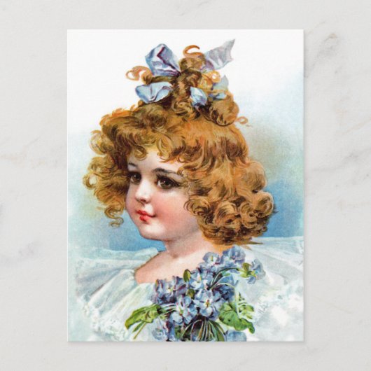 Carte Postale Frances Brundage - Portrait d'une Fille Fleurie (Devant)