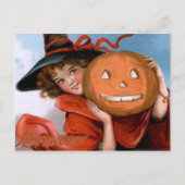 Carte Postale Frances Brundage : Sorcière avec Jack O'Lantern (Devant)