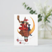 Carte Postale Frances Brundage : Sorcière sur faucille lune (Debout devant)