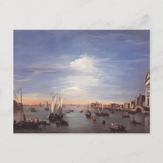 Carte Postale Francesco Guardi- Le Canal de la Giudecca avec Zat (Devant)