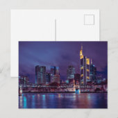 Carte Postale Francfort Allemagne la nuit (Devant / Derrière)