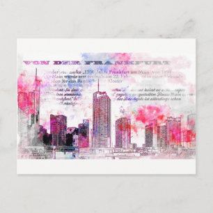 Carte Postale Francfort, Architektur - Illustration Popart
