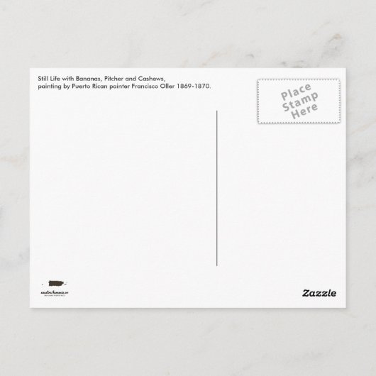 Carte Postale Francisco Oller Still Life Bananas, Pitcher (Dos)