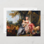 Carte Postale Francois Boucher Le Billet Dou rococo dames art (Devant / Derrière)