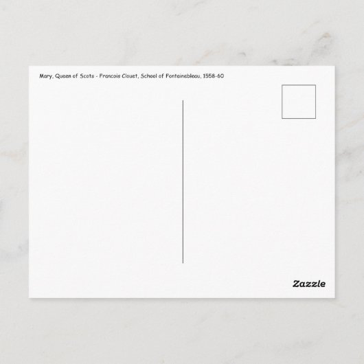 Carte Postale Francois Clouet - Marie, Reine d'Écosse (Dos)